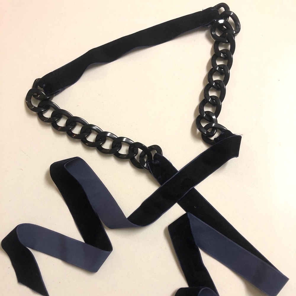 J.Crew velvet royal blue sash